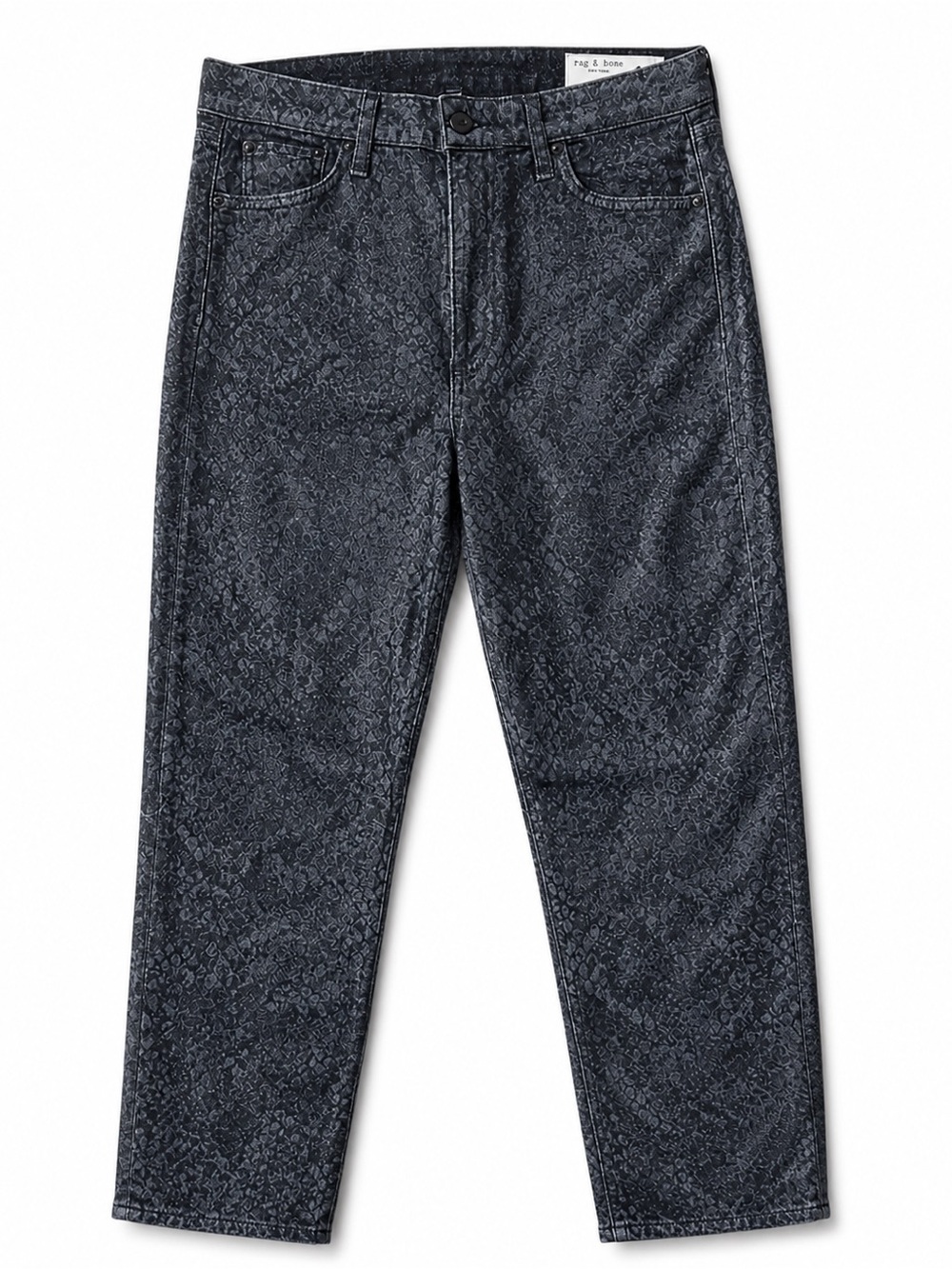 Rag & Bone Nina High Rise Snake Print Coated Jeans Black Size 28